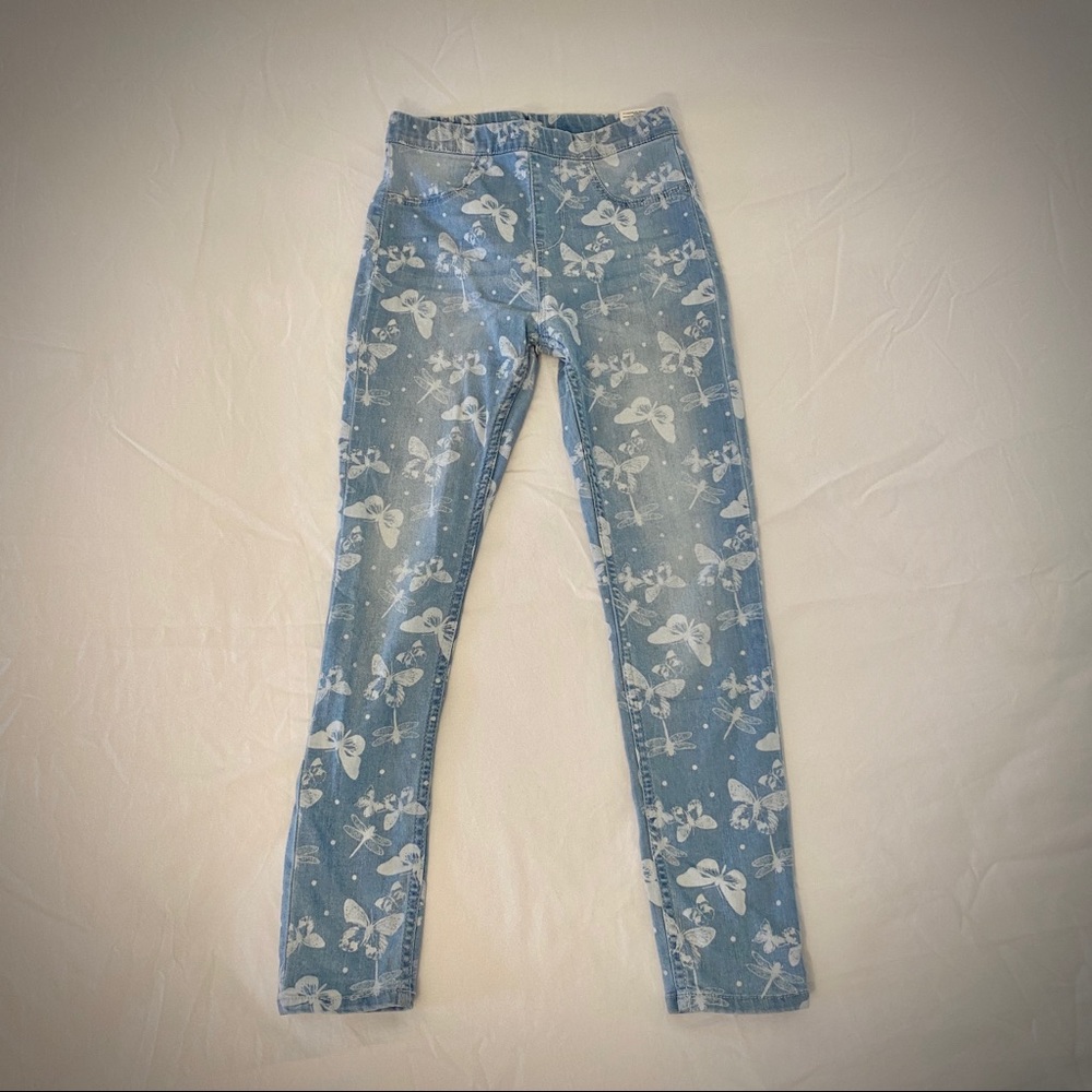H&M girls slim jeans in butterfly print